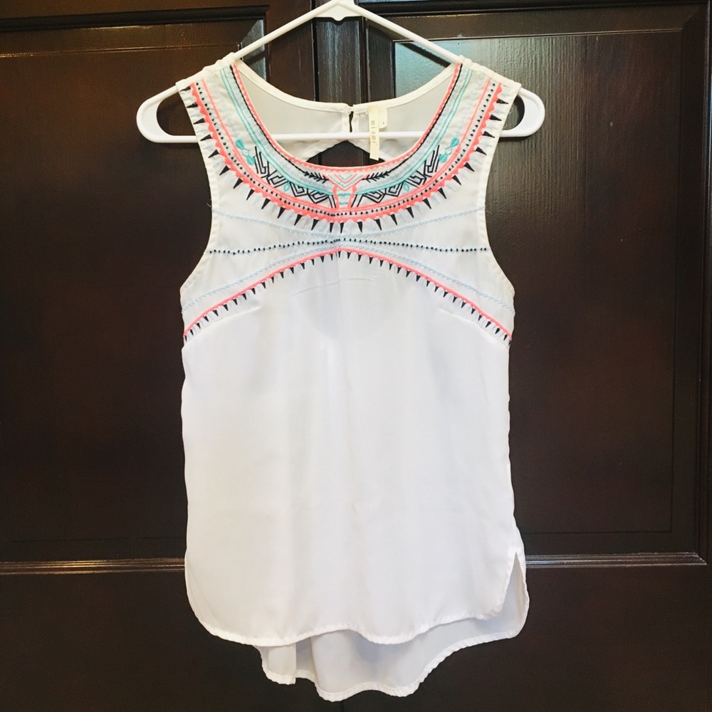 Francesca’s Sheer Miami Tank with Back Cut-out